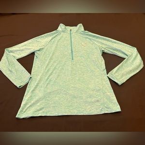 Under Armour women’s turquoise 1/4 pullover. Size large